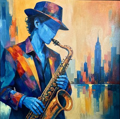 Blue Notes 90 x 100 cm